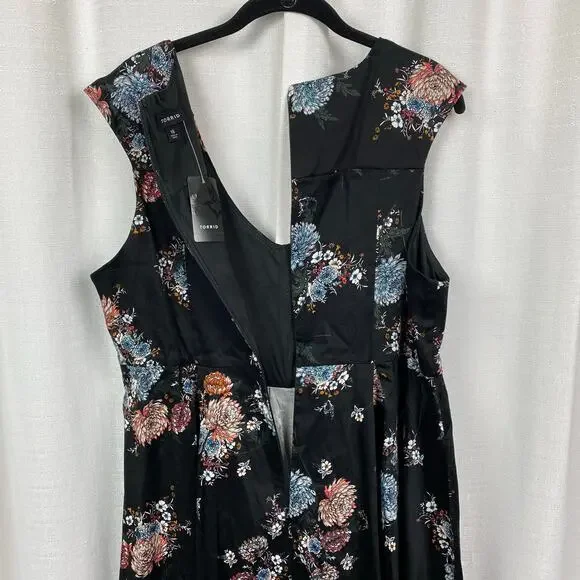 Torrid Black Floral Sleeveless Fit&Flare Party Dress Sz.18W NWT - Picture 10 of 14